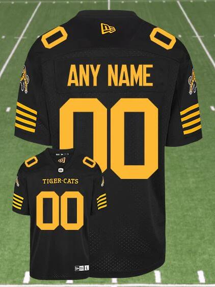 CFL Hamilton tiger cats Custom Black Crested Home Replica Jersey