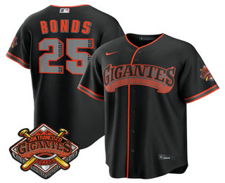 Men's San Francisco Giants #25 Barry Bonds Black 2026 Alternate Stadium Stitched Jersey