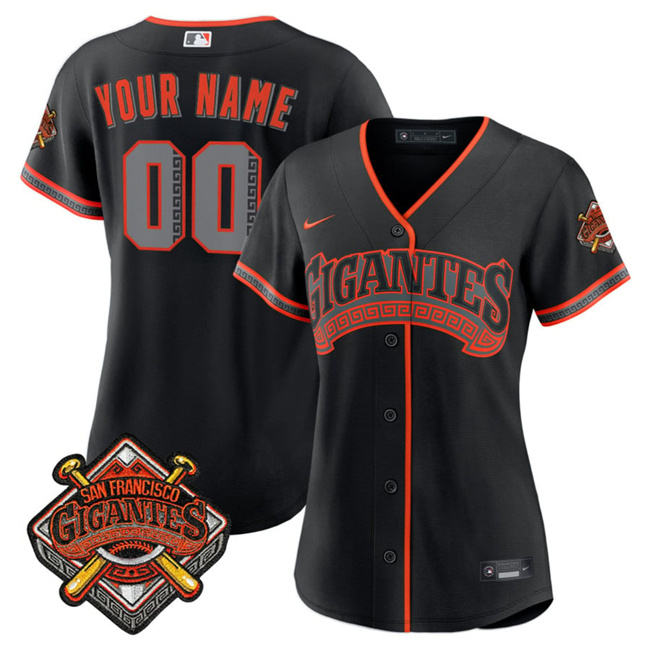 Women's San Francisco Giants Active Player Custom Black 2026 Alternate Stadium Stitched Baseball Jersey(Run Small)