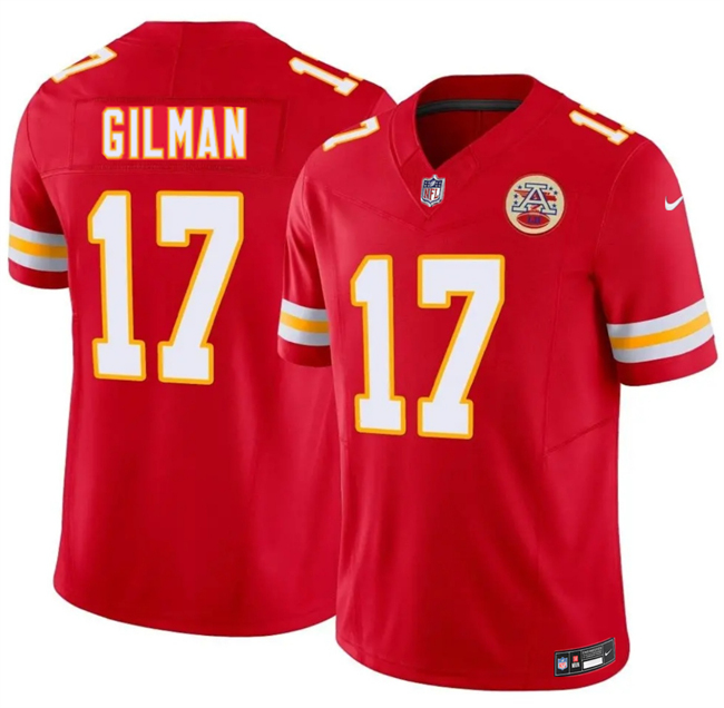 Men’s Kansas City Chiefs #17 Alohi Gilman Red 2026 F.U.S.E. Vapor Untouchable Limited Stitched Football Jersey