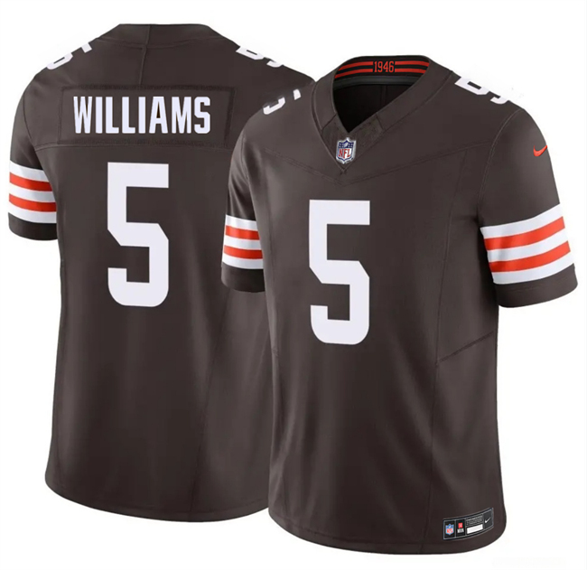 Men's Cleveland Browns #5 Quincy Williams Brown 2026 F.U.S.E. Vapor Limited Stitched Football Jersey