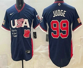 Men's USA Undefeated #99 Aaron Judge Navy 2026 World Baseball Classic Cool Base Jersey