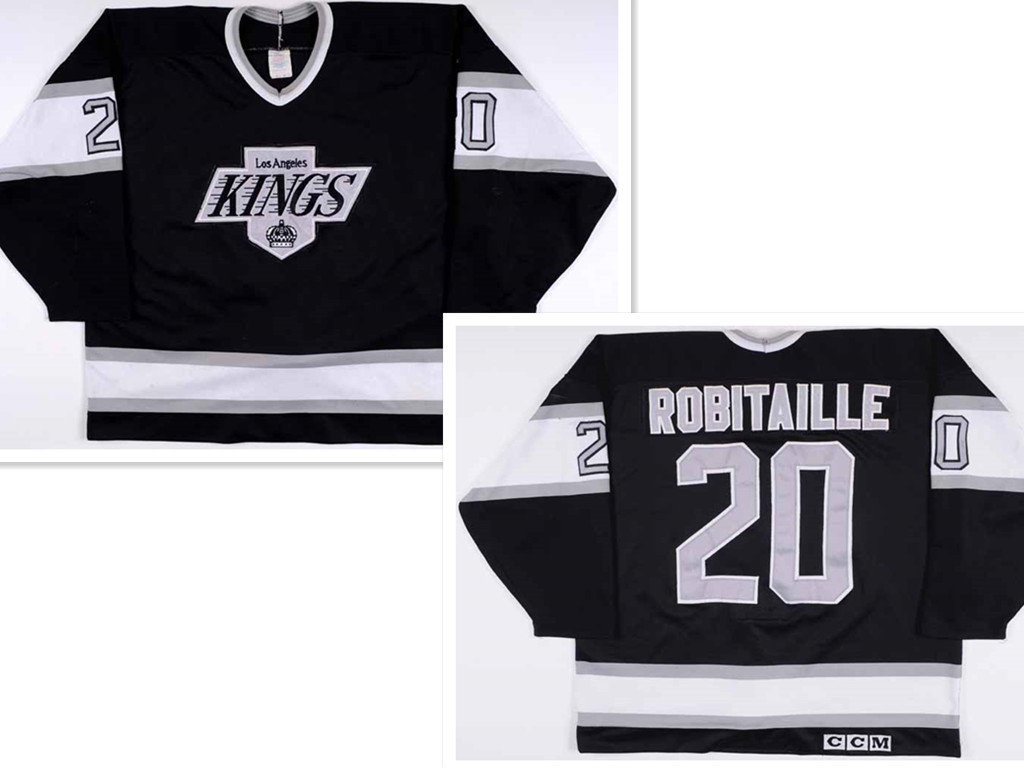 Los Angeles Kings #20 Luc Robitaille Black Throwback CCM Jersey