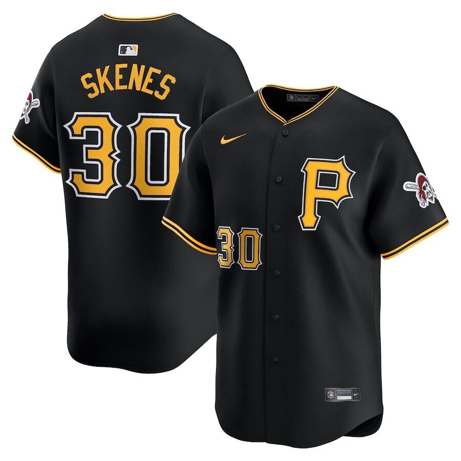 Men's Pittsburgh Pirates #30 Paul Skenes Nike Black Alt Limited Baseball Jersey